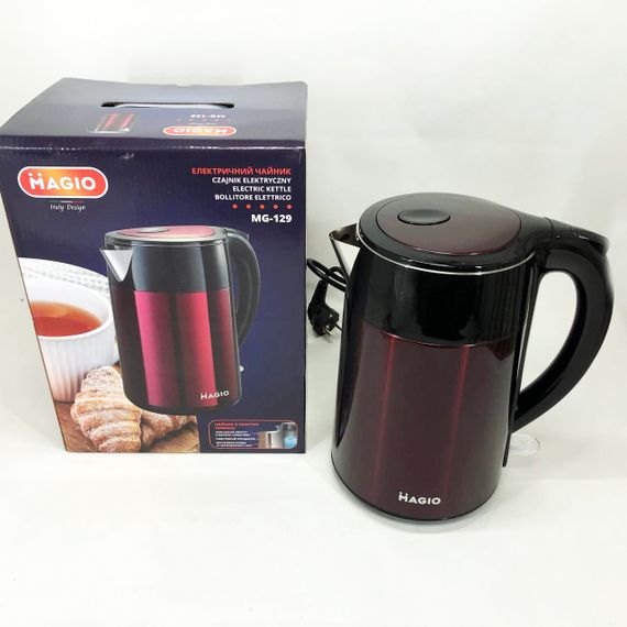 Чайник красивий електричний MAGIO, Електричний чайник з індикатором живлення, Електрочайник сталь ZB-97 | Зображення 4