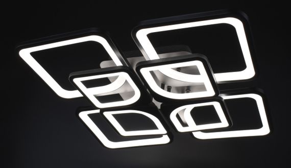 Люстра світлодіодна стельова LED світильник для квартири на стелю лед з пультом 25918 Чорний 10х56х56 см. | Зображення 4