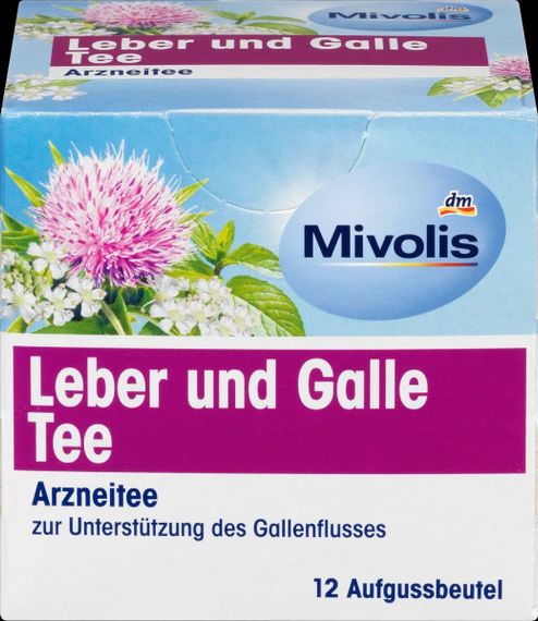 Фітозбір Mivolis Leber und Galle Tee 12 пакетиків – чай для підтримки печінки та жовчного міхура