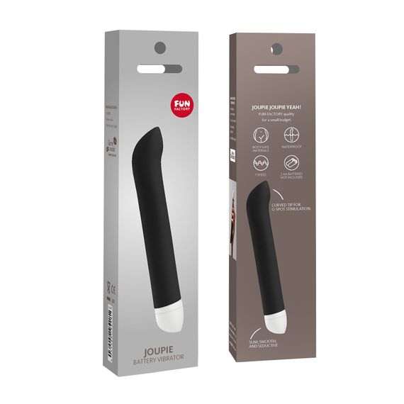 Вібратор для точки G Fun Factory JOUPIE, чорний, діаметр 2,5 см, на батарейках | Зображення 3