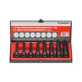 Набір торцевих головок Wurth подовжені 1/2" HEXAGON 8 шт.