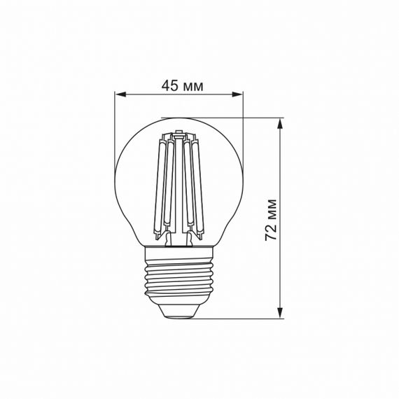 LED лампа VIDEX Filament G45FA 4W E27 2200K бронза | Зображення 2