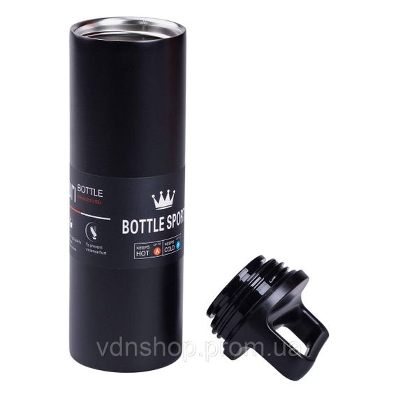 Термос металлический 500 мл Bottle Sport с вакуумной изоляцией  черный HPGM5009B | Зображення 1