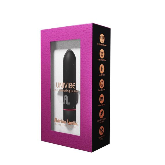 Компактна віброкуля Adrien Lastic Univibe чорна Sex Aura | Зображення 2