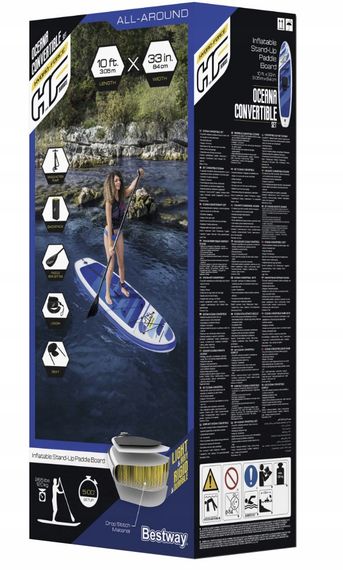 SUP-дошка Bestway 65350 305 см з аксесуарами 🏄‍♀️ Рекреаційний сапборд для одного дорослого до 120 кг | Зображення 8