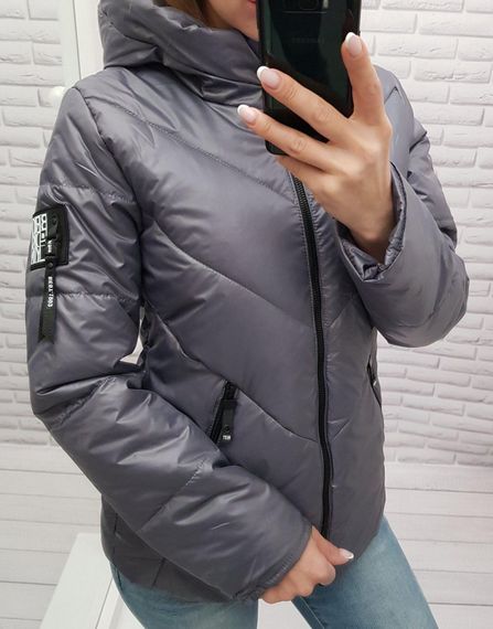 Жіноча демісезонна куртка, арт. 1008, темно сірий графіт | Зображення 3