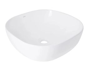 Раковина накладна Qtap Kolibri 425x425x140 White з донним клапаном QT1011K396WN48468