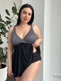 Стильний чорний купальник танкіні для дівчат PLUS SIZE