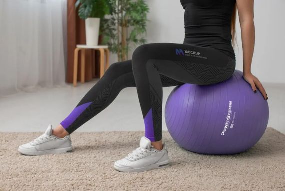 М'яч для фітнесу (фітбол) Power System PS-4011 Ø55 cm PRO Gymball Purple (PS-4011_55cm_Purple) | Зображення 3