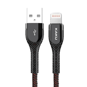 USB кабель с индикатором Kaku KSC-166 USB - Lightning 1.2m - Black&Red