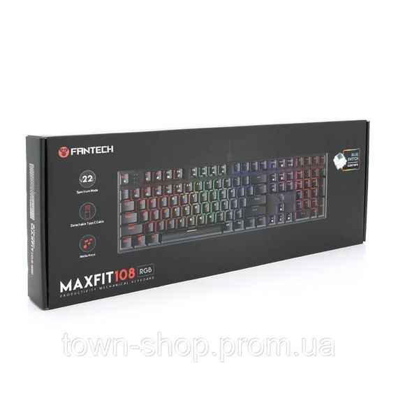 Клавиатура USB Fantech MK855RGB, длина кабеля 135см, (Eng), Black, 108к, Q10 | Зображення 1