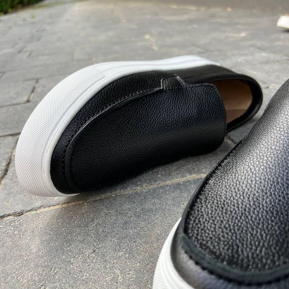 Чорні шкіряні чоловічі лофери 40 розмір | Зображення 9