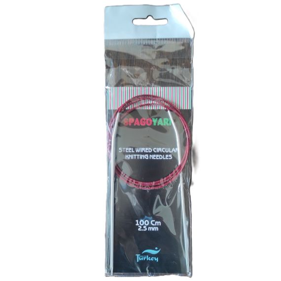 Спиці кругові металеві SpagoYarn 100 см, 2.5 мм (№2.5) для в'язання | Зображення 1