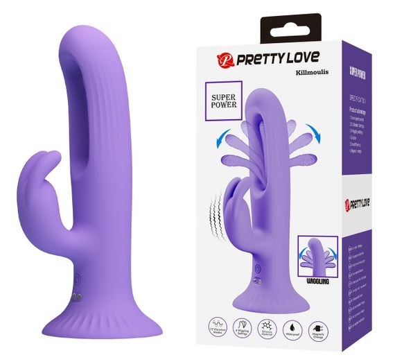 Вібратор на присоску зі стимулятором клітора PRETTY LOVE — KILLMOULIS, BW-500064 sexstyle