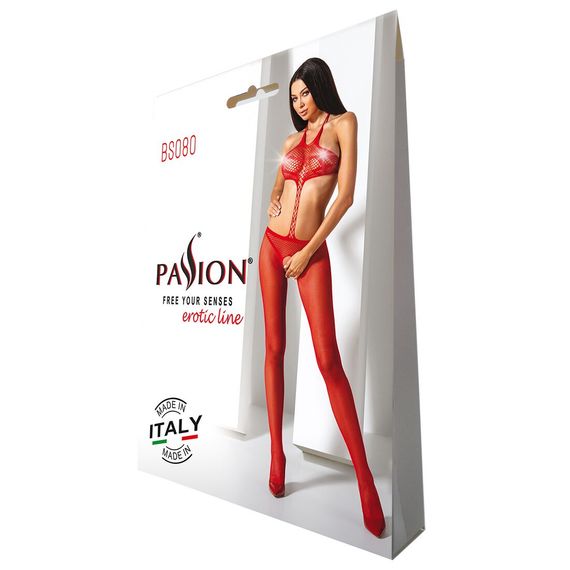 Відкритий бодістокінг Passion BS080 red | Зображення 4
