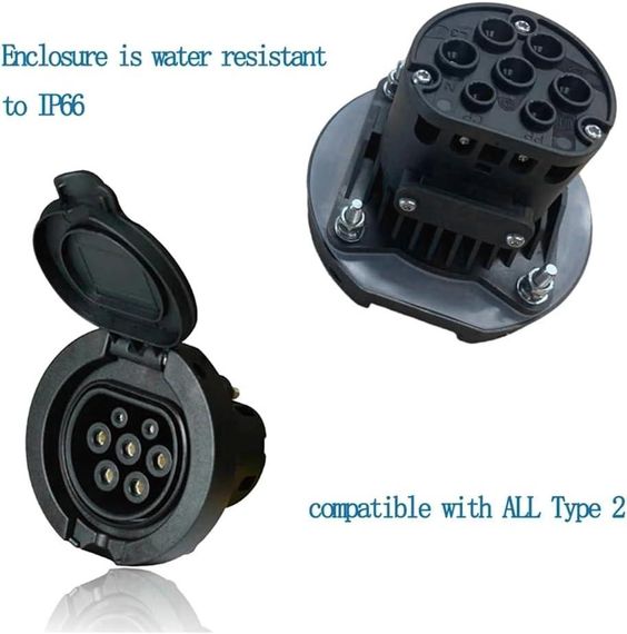 Розетка для зарядки электромобилей типа 2, EV разъем для зарядки Type 2, 32A IEC 62196-2 3 фазы переменный ток | Зображення 6