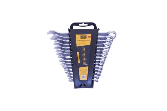 Набор ключей рожково-накидных Стандарт CrV 6, 7, 8, 9, 10, 11, 12, 13, 14, 15, 16, 17, 18, 19, 22 (15шт) СИЛА | Зображення 2