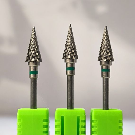 Фреза елочка твердосплав с зеленой насечкой