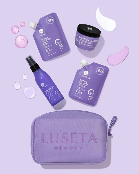 Набір для тонкого та ламкого волосся з косметичкою Luseta Beauty Biotin-Collagen Jet-Set Hair Strengthen Kit | Зображення 7