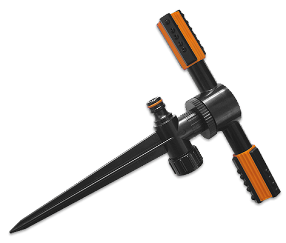 Зрошувач Bradas BLACK LINE DUO 2 ріжковий обертовий на кілку ECO-TS1010