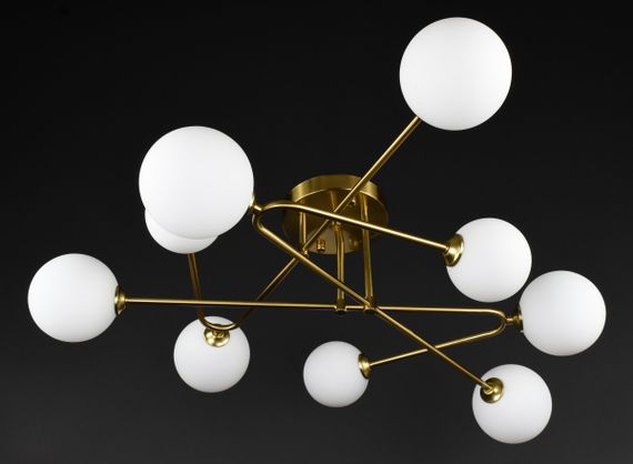 Люстра стельова на 9 лампочок 27926 Латунь 25х90х90 см. | Зображення 4