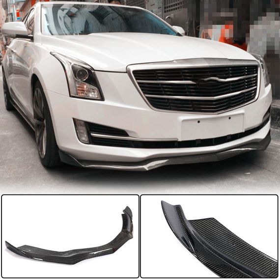 Накладка на Передний Бампер Lip (для Base, Карбон) для Cadillac ATS 2012-2019 гг