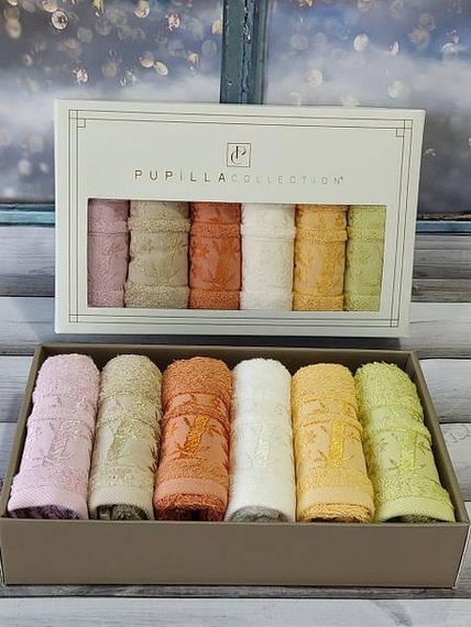 Полотенца Pupilla Elit koyu 30х50см Бамбук набор 6шт