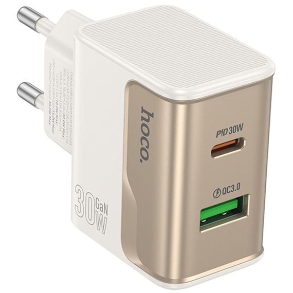 МЗП Hoco CS73A Star Speed PD30W+QC3.0 (1USB-A/1C) White | Зображення 1