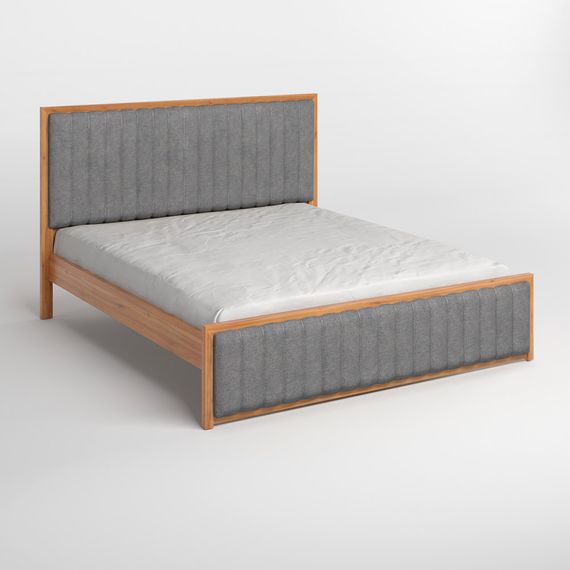 Двоспальне дерев'яне ліжко Mebigrand Відень Вільха/Аляска 93 (Сірий) 160х200 см (MBG-11068) | Зображення 1