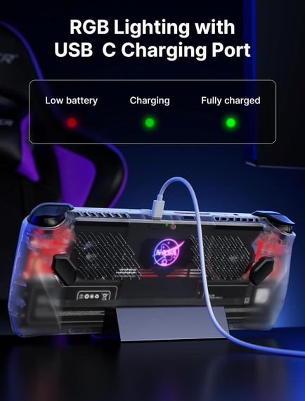 Прозрачная задняя панель JSAUX RGB для ASUS ROG Ally (2023), Clear Edition PC0110, аксессуары для корпуса сменный чехол | Зображення 5