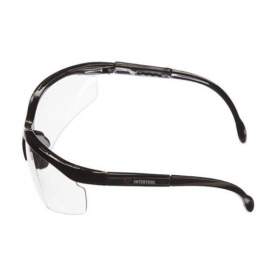 Окуляри захисні прозорі, матеріал лінз полікарбонат, матеріал завушників полікарбонат чорного кольору, захист від1 | Зображення 3