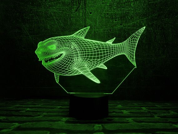 3D світильник нічник з пультом "Акула" 3DTOYSLAMP