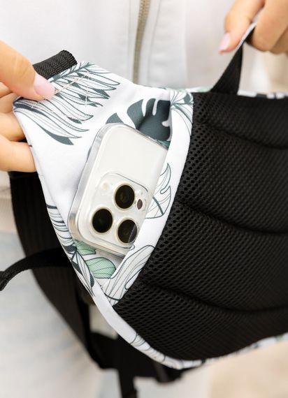 Большая женская поясная сумка бананка Sambag DynamicDart принт "Leaves" 38×21×7 см (80411144) | Зображення 2