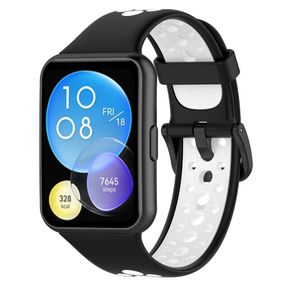 Силиконовый ремешок Primolux Perfor Classic для смарт-часов Huawei Watch Fit 2 - Black&White