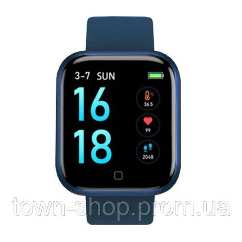 Smart Watch T80S, два браслета, температура тела, давление, оксиметр. Цвет: синий | Зображення 3