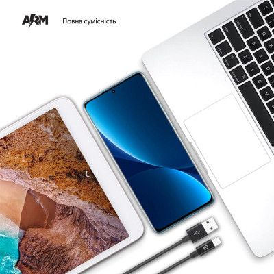 Дата кабель USB 2.0 AM to Type-C 1.0m AMD718B black Armorstandart (ARM64291) | Зображення 1