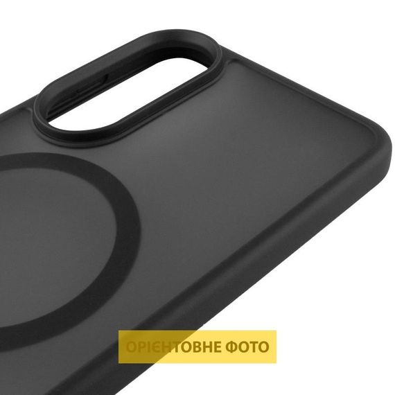 TPU+PC чохол Metal Buttons with MagSafe Colorful для Samsung Galaxy S25 Edge Сірий / Grey Чорний / Black | Зображення 3