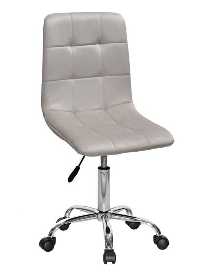 Стілець робочий із регулюванням висоти Tom CH-Office D-530, на хромованій хрестовині з колесами Ø530 мм велюр світло-сірий UC-909 | Зображення 3
