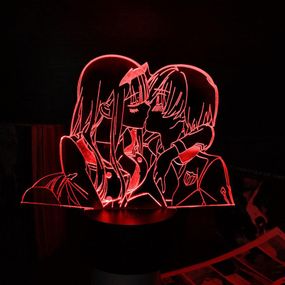 Акриловий світильник-нічник Darling in the Franxx червоний tty-n002188