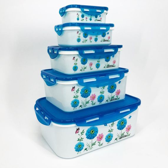 Набір контейнерів UNIQUE UN-1514 5шт. Колір: блакитний | Зображення 9