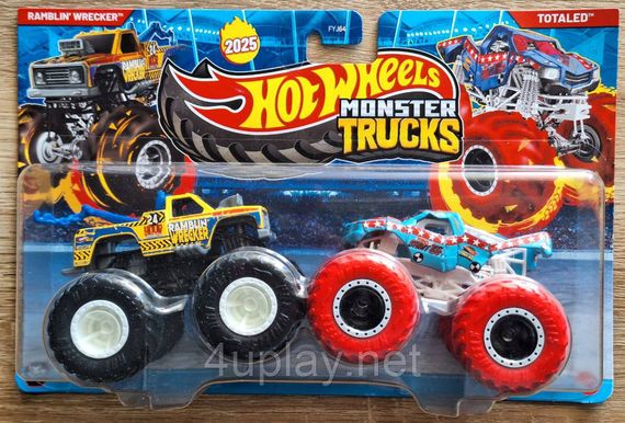 Подарунковий набір 2 монстр-траки Хот Вілс Оригінал Hot Wheels Monster Trucks Ramblin' Wrecker vs Totaled | Зображення 2