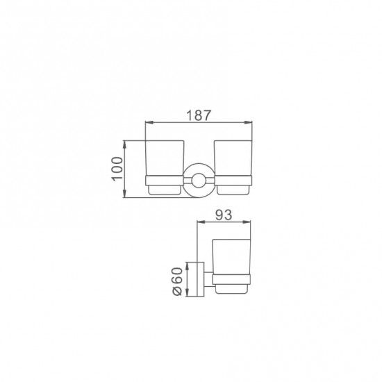 Подвійний стакан здля зубних щіток Frap F30108 | Зображення 1