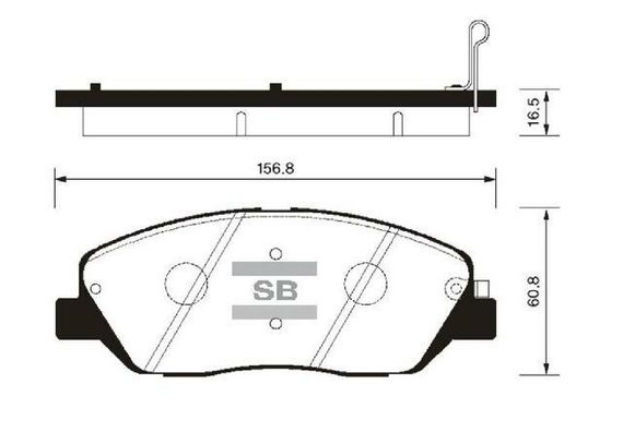 Колодки передні гальмівні Santa Fe, Hi-Q (SP1194) (58101-2BA10) | Зображення 1
