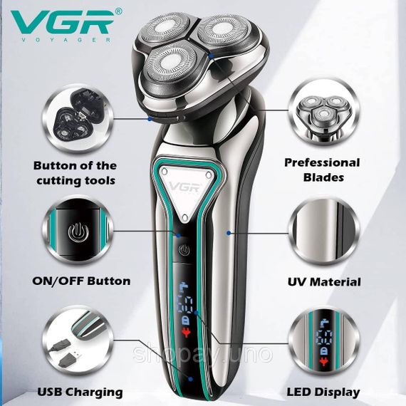 Профессиональная электробритва VGR V-323 ∙ Мужская аккумуляторная VGR V-323 бритва | Зображення 5