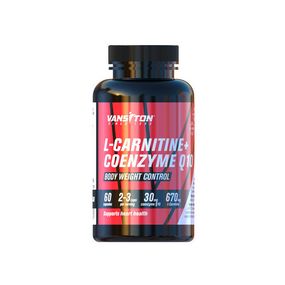Жиросжигатель для спорта Vansiton L-Carnitine + Coenzyme Q-10 670 mg 60 Caps