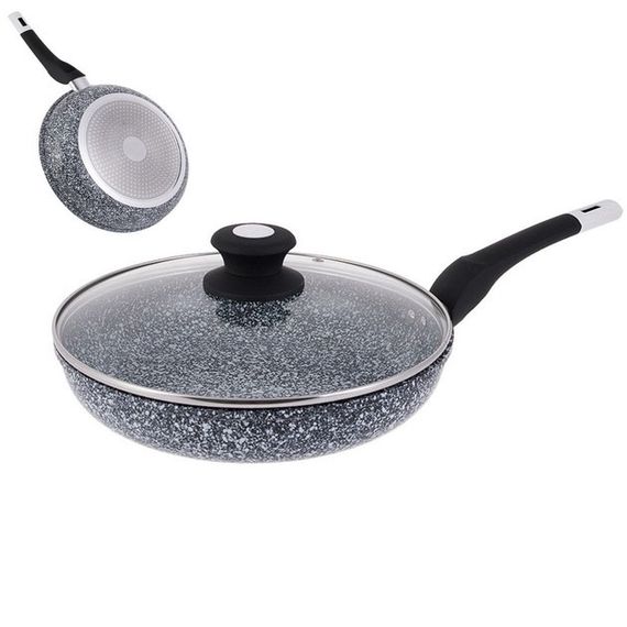 Сковорода UNIQUE UN-5115-24 см із кришкою/граніт світлий | Зображення 5