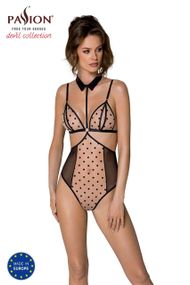 Боді з відкритими грудьми Passion DOMINICA BODY XXL/XXXL beige, комір-чокер, корсет