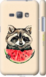 Чохол на Samsung Galaxy J1 (2016) Duos J120H Єнотик з кавуном "4605c-262-2448"