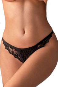 Трусики із розрізом Obsessive Letica otwarte Чорний L/XL