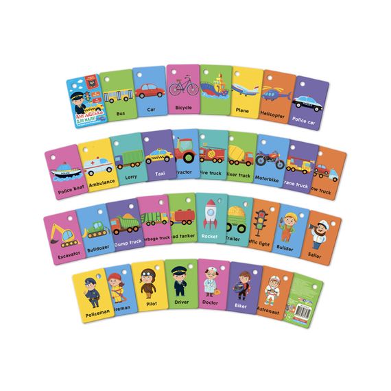 Карточки на кольце "Транспорт и профессии" VT5000-16 английский язык | Зображення 1